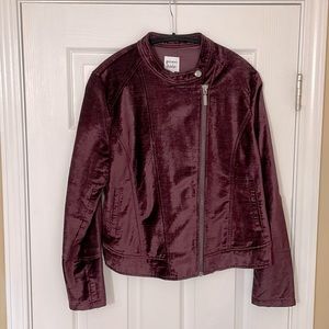 Burgundy wine velvet jacket. Size Large